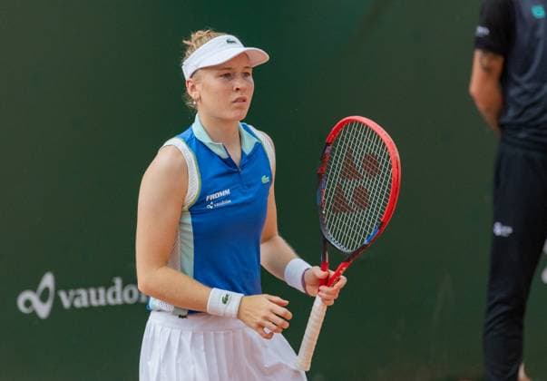 25.07.2023, Lausanne, Tennis Club Stade- Lausanne, Ladies Open Lausanne: Celine Naef - Elisabetta Cocciaretto, Celine Naef Lausanne Tennis Club Stade- Lausanne Vaud Switzerland Copyright: xJustPictures.ch MayaxCretegnyx