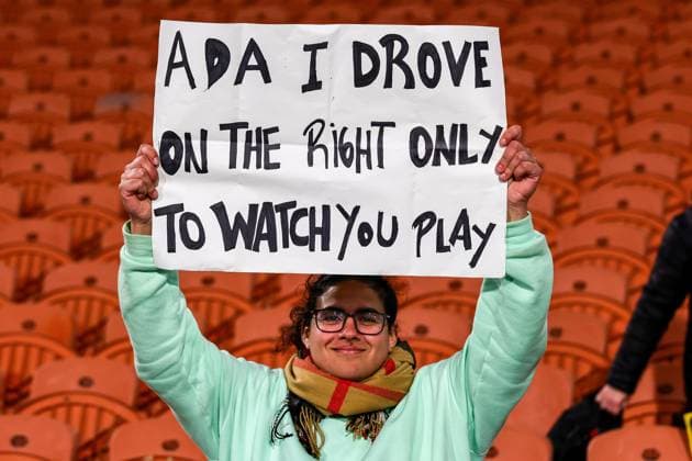 25th July 2023, Hamilton, New Zealand: Fan with banners during the FIFA Women s Football World Cup group A match between Switzerland and Norway at Waikato Stadium in Hamilton, New Zealand  ActionPlus12535478 AaronxGillions