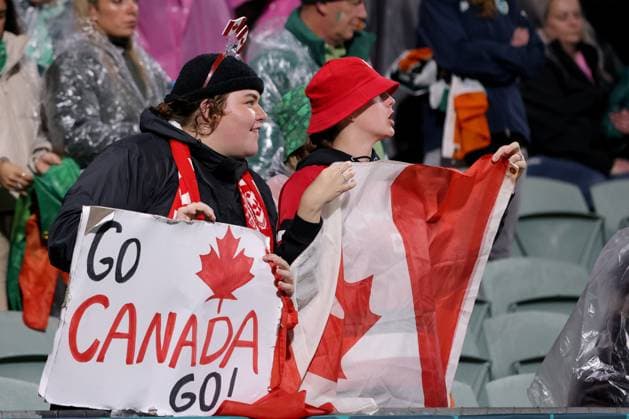 WWC23 CANADA IRELAND, Fans from Canada are seen during the FIFA Women s World Cup 2023 soccer match between Canada and Ireland at Perth Rectangular Stadium in Perth, Wednesday, July 26, 2023. ( NO ARCHIVING, EDITORIAL USE ONLY, NO USE IN BOOKS WITHOUT CONSENT PERTH WESTERN AUSTRALIA AUSTRALIA  Copyright: xRICHARDxWAINWRIGHTx 20230727001824500410