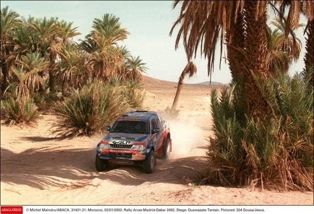 31431 21 Michel Maindru ABACA. 31431-21. Morocco, 02 01 2002. Rally Arras-Madrid-Dakar 2002. Stage: Ouarzazate-Tantan. Pictured: 204 Sousa Jesus.  Copyright: xMaindruxPhoto ABACAx 31431_21 MaindruxPhoto ABACAx 31431_21