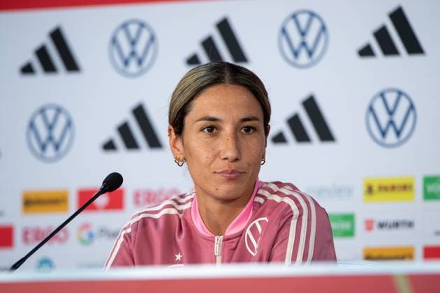 Sara Doorsoun (Deutschland, 23), AUS, Pressekonferenz DFB Frauen Nationalmannschaft Deutschland, FIFA Frauen Fussball Weltmeisterschaft Australien 2023, 27.07.2023 AUS, Pressekonferenz DFB Frauen Nationalmannschaft Deutschland, FIFA Frauen Fussball Weltmeisterschaft Australien 2023, 27.07.2023 Wyong Copyright: xEibner-Pressefoto Memmlerx EP_MMR
