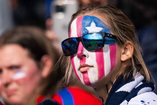230727 A fan of USA ahead of the FIFA Women s World Cup football match between USA and Netherlands on July 27, 2023 in Wellington. Photo: Mathias Bergeld BILDBYRAN kod MB MB0646 fotboll football soccer fotball fotbolls-vm världsmästerskap vm fifa womens world cup usa holland nederländerna netherlands day 8 dam bbeng kvinner women publik *** 230727 A fan of USA ahead of the FIFA Women s World Cup soccer match between USA and Netherlands on July 27, 2023 in Wellington Photo Mathias Bergeld BILDBYRAN code MB MB0646 football soccer football soccer soccer World Cup fifa womens world cup usa holland netherlands netherlands day 8 dam bbeng kvinner women women publik  Copyright: MATHIASxBERGELD BB230727MB136