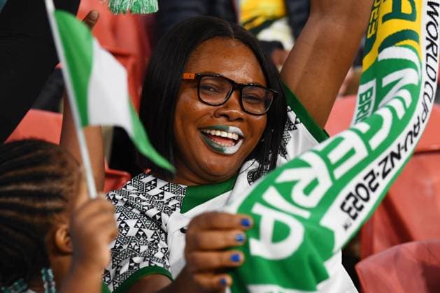 WWC23 AUSTRALIA NIGERIA, Nigerian supporters ahead of the FIFA Women s World Cup 2023 soccer match between Australia and Nigeria at Brisbane Stadium in Brisbane, Thursday, July 27, 2023. ( NO ARCHIVING, EDITORIAL USE ONLY, NO USE IN BOOKS WITHOUT CONSENT BRISBANE QUEENSLAND AUSTRALIA  Copyright: xJONOxSEARLEx 20230727001824726037