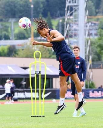 RB Leipzig - Italien Trainingslager Bruneck, 27.07.2023, Sportpark Reiperting Reischach, Fussball, RB Leipzig (GER Bundesliga) - Trainingslager in Südtirol Italien , Im Bild: Xavi Simons (RB Leipzig) ,
