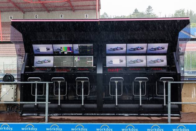 Kommandostand in der Boxengasse im Regen, Grosser Preis von Belgien, Motorsport, Formel 1, Saison 2023, 27.07.2023 Grosser Preis von Belgien, Motorsport, Formel 1, Saison 2023, 27.07.2023 Spa Franchorchamps Copyright: xEibner-Pressefoto AlexanderxNeisx EP_ANS