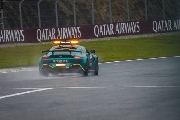 FIA Aston Martin Vantage Safety Car during the Formula 1 Rolex Belgian Grand Prix 2022, 14th round of the 2022 FIA Formula One World Championship, WM, Weltmeisterschaft from August 26 to 28, 2022 on the Circuit de Spa-Francorchamps, in Francorchamps, Belgium - F1 - BELGIAN GRAND PRIX 2022 DPPI Panoramic  _V_L7191 