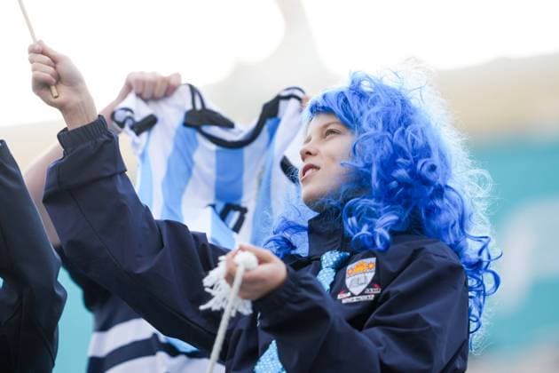 Dunedin, New Zealand, July 28th 2023: Fan of Argentina during the FIFA Womens World Cup 2023 football match between Argentina and South Africa at Dunedin Stadium in Dunedin, New Zealand. (Daniela Porcelli SPP)  Copyright: xDanielaxPorcellix xSPPx spp-en-DaPoSp-20230728-DP305039