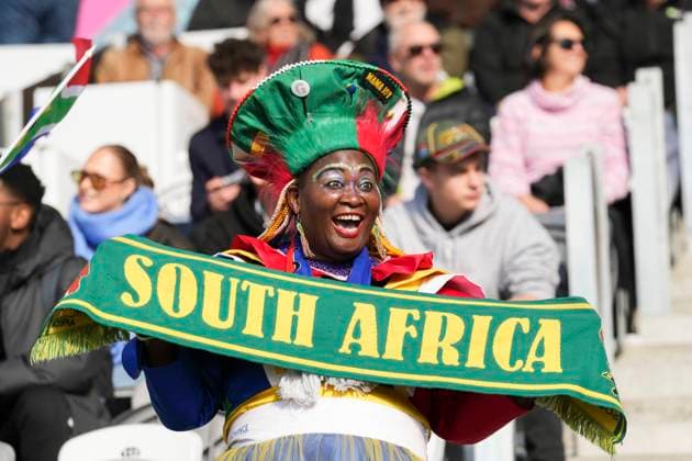 July 28, 2023, Dunedin, Dunedin, New Zealand: South Africa fans at Dunedin Stadium at the Women s World Cup match group G Argentina vs. South Africa, Dunedin, New Zealand, on 28JUL23..Final match Argentina 2:2 South Africa Dunedin New Zealand - ZUMAf135 20230728_zap_f135_012 Copyright: xJulietaxFerrariox