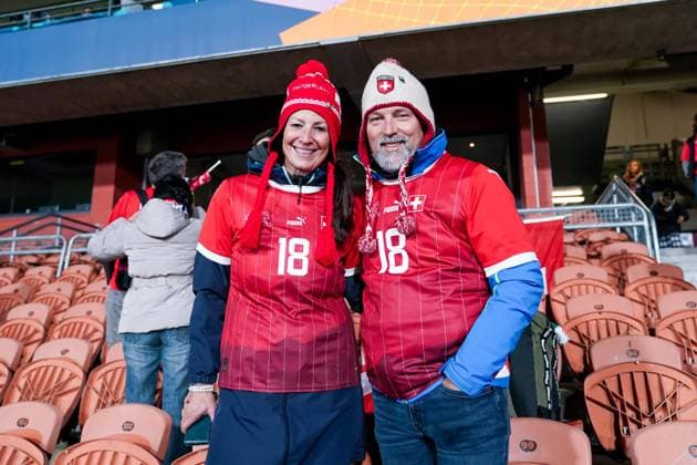 Hamilton, New Zealand, July 25th 2023: Switzeralnd fans during the FIFA Womens World Cup 2023 football match between Switzerland and Norway at Waikato Stadium in Hamilton, New Zealand. (Daniela Porcelli SPP)  Copyright: xDanielaxPorcellix xSPPx spp-en-DaPoSp-20230725-DP209766
