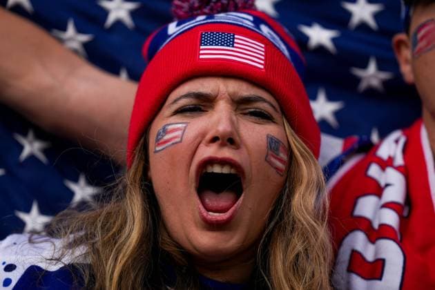 Wellington, New Zealand, July 27th 2023: USA fan during the FIFA Womens World Cup 2023 football match between USA and Netherlands at Wellington Regional Stadium in Wellington, New Zealand. (Daniela Porcelli SPP)  Copyright: xDanielaxPorcellix xSPPx spp-en-DaPoSp-20230727-DP303511