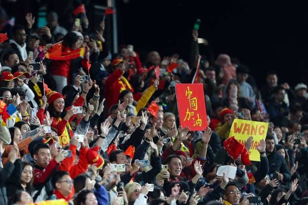 WWC23 CHINA HAITI, China fans show their support during the FIFA Women s World Cup 2023 soccer match between China and Haiti at Hindmarsh Stadium in Adelaide, Friday, July 28, 2023. ( NO ARCHIVING, EDITORIAL USE ONLY, NO USE IN BOOKS WITHOUT CONSENT ADELAIDE SOUTH AUSTRALIA AUSTRALIA  Copyright: xMATTxTURNERx 20230728001825222920