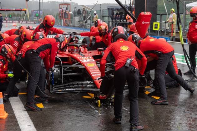 SPA-FRANCORCHAMPS, BELGIUM - JULY 28 : Leclerc-Free Practice during the Belgian Grand Prix Formula One Spa Francorchamps on July 28, 2023 in Spa-Francorchamps, Belgium, 28 07 2023 ( Belgian Grand Prix Formula One 2023 PhotoNews Panoramic 