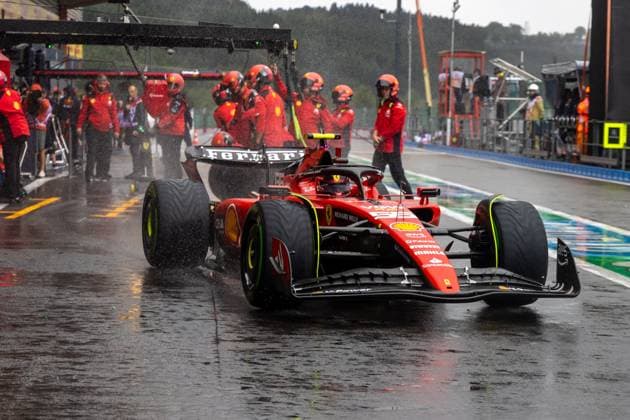 SPA-FRANCORCHAMPS, BELGIUM - JULY 28 : Sainz-Free Practice during the Belgian Grand Prix Formula One Spa Francorchamps on July 28, 2023 in Spa-Francorchamps, Belgium, 28 07 2023 ( Belgian Grand Prix Formula One 2023 PhotoNews Panoramic 
