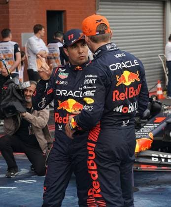 FORMULA 1 MSC CRUISES BELGIAN GRAND PRIX 2023 28.07.2023, Circuit de Spa-Francorchamps, Spa-Franchorchamps, FORMULA 1 MSC CRUISES BELGIAN GRAND PRIX 2023 , im Bild Poleposition für Max Verstappen (NLD), Oracle Red Bull Racing, 3.Startplatz für Sergio Perez (MEX), Oracle Red Bull Racing
