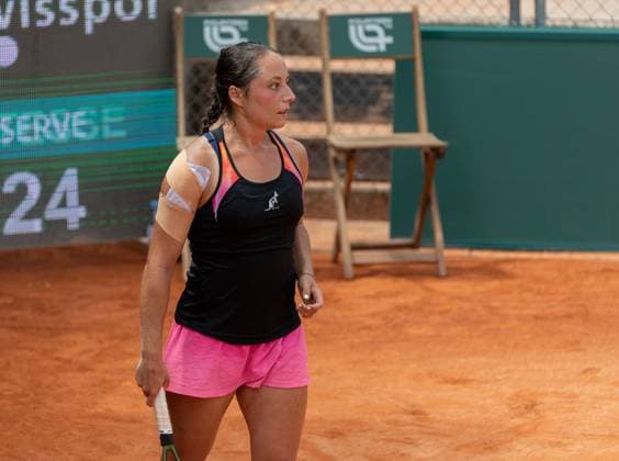 28.07.2023, Lausanne, Tennis Club Stade- Lausanne, Ladies Open Lausanne: Elina Avanesyan - Elisabetta Cocciaretto, Elisabetta Cocciaretto Lausanne Tennis Club Stade- Lausanne Vaud Switzerland Copyright: xJustPictures.ch MayaxCretegnyx