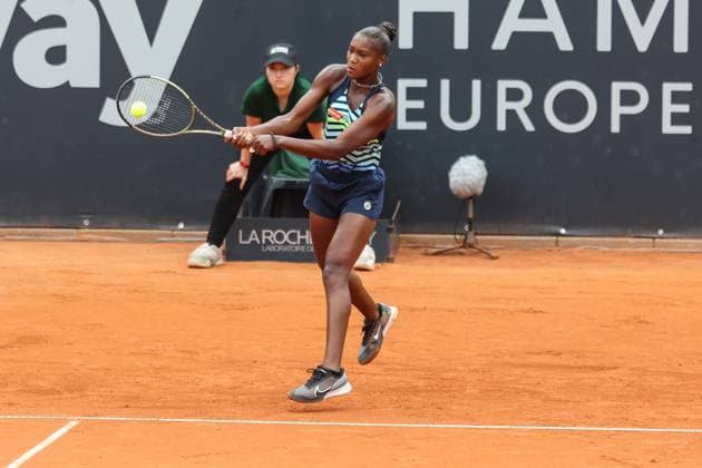 Tennis: European Open 2023, Halbfinale, Damen, Hamburg, 28.07.2023 Nomam Noha Akugue (GER) - Diana Shnaider (RUS) Hamburg Germany