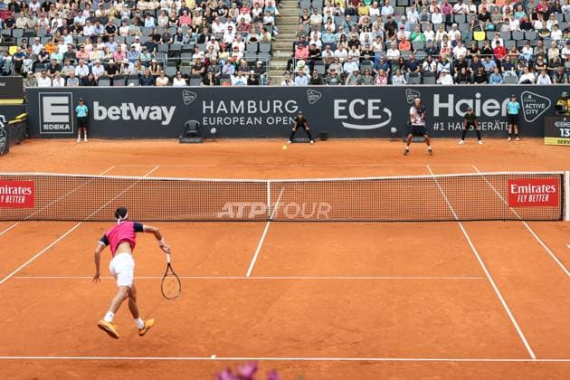 Tennis: European Open 2023, Herren, Hamburg, 28.07.2023 Zhizhen Zhang (CHI) - Daniel Altmaier (GER) Hamburg Germany