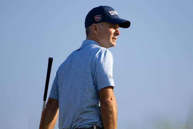 BLAINE, MN - JULY 28: Kevin Streelman looks on from the fourteenth tee box during the second round of the 3M Open at TPC Twin Cities on July 28, 2023 in Blaine, Minnesota. (Photo by Bailey Hillesheim Icon Sportswire) GOLF: JUL 28 PGA, Golf Herren - 3M Open Round 2 EDITORIAL USE ONLY Icon2307280013