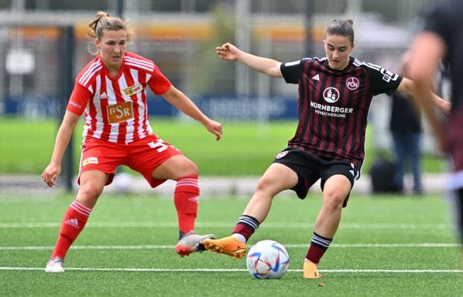 29.07.2023 - Fussball Frauen Frauenfussball - Saison 2023 2024 - Testspiel Freundschaftsspiel Vorbereitungsspiel : 1. FC Nürnberg FCN ( Clubfrauen Club ) - FCUnion Berlin - - xwoxzix - Katja Orschmann (55, 1. FC Union Berlin ) Marina Scholz (7, 1. FC Nürnberg FCN )