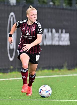 29.07.2023 - Fussball Frauen Frauenfussball - Saison 2023 2024 - Testspiel Freundschaftsspiel Vorbereitungsspiel : 1. FC Nürnberg FCN ( Clubfrauen Club ) - FCUnion Berlin - - xwoxzix - Franziska Mai (18, 1. FC Nürnberg FCN ) Freisteller Einzelbild