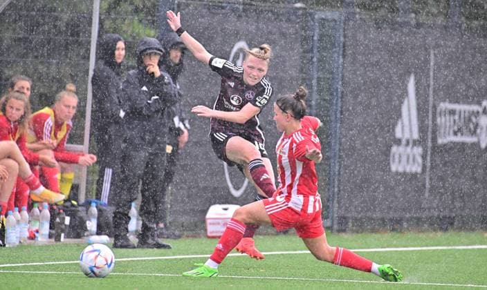 Sport Themen der Woche KW30 29.07.2023 - Fussball Frauen Frauenfussball - Saison 2023 2024 - Testspiel Freundschaftsspiel Vorbereitungsspiel : 1. FC Nürnberg FCN ( Clubfrauen Club ) - FCUnion Berlin - - xwoxzix - Franziska Mai (18, 1. FC Nürnberg FCN ) Latoya Maxine Bach (10, 1. FC Union Berlin ) *** 29 07 2023 football women womens football season 2023 2024 test match friendly match preparation match 1 FC Nürnberg FCN club women club FCUnion Berlin xwoxzix Franziska Mai 18, 1 FC Nürnberg FCN Latoya Maxine Bach 10, 1 FC Union Berlin