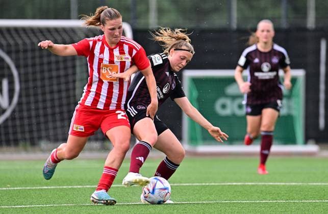 29.07.2023 - Fussball Frauen Frauenfussball - Saison 2023 2024 - Testspiel Freundschaftsspiel Vorbereitungsspiel : 1. FC Nürnberg FCN ( Clubfrauen Club ) - FCUnion Berlin - - xwoxzix - Dina Sophia Orschmann (25, 1. FC Union Berlin ) Livia Brunmair (17, 1. FC Nürnberg FCN )