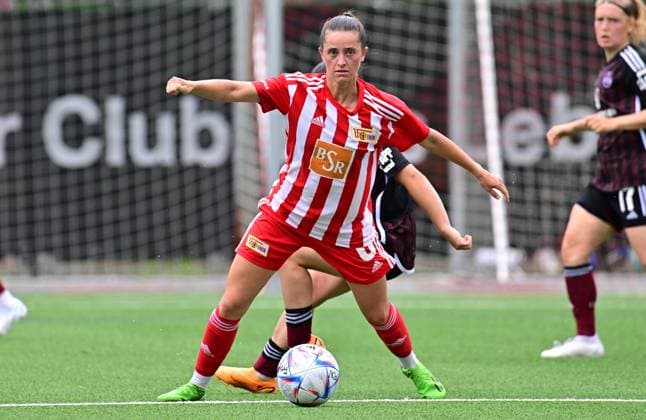 29.07.2023 - Fussball Frauen Frauenfussball - Saison 2023 2024 - Testspiel Freundschaftsspiel Vorbereitungsspiel : 1. FC Nürnberg FCN ( Clubfrauen Club ) - FCUnion Berlin - - xwoxzix - Celine Frank (6, 1. FC Union Berlin )