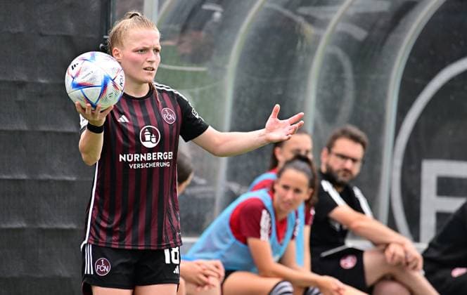 29.07.2023 - Fussball Frauen Frauenfussball - Saison 2023 2024 - Testspiel Freundschaftsspiel Vorbereitungsspiel : 1. FC Nürnberg FCN ( Clubfrauen Club ) - FCUnion Berlin - - xwoxzix - Franziska Mai (18, 1. FC Nürnberg FCN )
