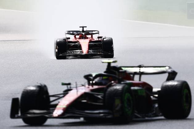 F1 Belgian Grand Prix 2023 Sprint Shootout Charles Leclerc of Ferrari and Zhou Guanyu of Alfa Romeo during sprint shootout ahead of the Formula 1 Belgian Grand Prix at Spa-Francorchamps in Spa, Belgium on July 29, 2023. Spa Belgium  Copyright: xJakubxPorzyckix originalFilename:porzycki-f1belgia230729_npoRp.jpg