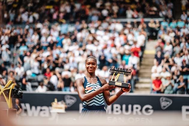 Tennis Frauen WTA, Tennis Damen Tour 250 European Open Hamburg Noma Noha Akugue (GER) vs. Arantxa Rus (NED) 29.07.2023 Turnierzweite Noma Noha Akugue (GER) Hamburg Tennis am Rothenbaum Hamburg Deutschland