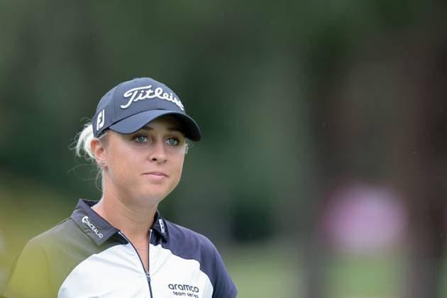 THE ALMUNDI EVIAN CHAMPIONSHIP PHOTOPQR LE DAUPHINE Grégory YETCHMENIZA ; Évian-les-Bains ; 29 07 2023 ; Gregory Yetchmeniza LE DAUPHINE LIBERE Photopqr EVIAN-LES-BAINS (HAUTE-SAVOIE) LE 29 JUILLET 2023 THE ALMUNDI EVIAN CHAMPIONSHIP 2023 sur notre photo : Pauline Roussin-Bouchard, Fra. The Amundi Evian Championship, one of the five major tournaments in women s golf on July 29, 2023.
