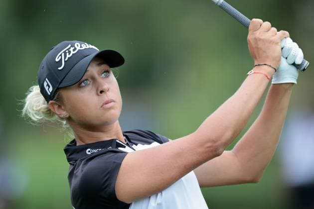 THE ALMUNDI EVIAN CHAMPIONSHIP PHOTOPQR LE DAUPHINE Grégory YETCHMENIZA ; Évian-les-Bains ; 29 07 2023 ; Gregory Yetchmeniza LE DAUPHINE LIBERE Photopqr EVIAN-LES-BAINS (HAUTE-SAVOIE) LE 29 JUILLET 2023 THE ALMUNDI EVIAN CHAMPIONSHIP 2023 sur notre photo : Pauline Roussin-Bouchard, Fra. The Amundi Evian Championship, one of the five major tournaments in women s golf on July 29, 2023.