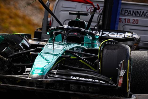 18 Lance Stroll, (CND) Aramco Aston Martin Mercedes accident during the Belgian GP, Spa-Francorchamps 27-30 July 2023 Formula 1 World Championship, WM, Weltmeisterschaft 2023.  Copyright: xFedericoxBasile IPAx xipa-agencyx xFedericoxBasile IPAx 0 IPA_IPA39471119
