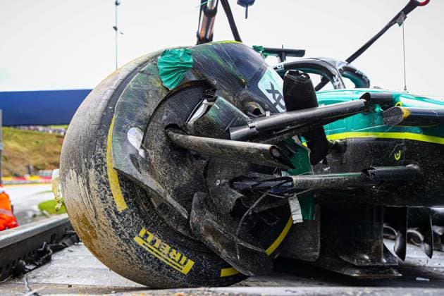 Formula 1 World Championship, WM, Weltmeisterschaft 2023 Belgian GP, Spa-Francorchamps 27-30 July 2023 18 Lance Stroll, (CND) Aramco Aston Martin Mercedes accident during the Belgian GP, Spa-Francorchamps 27-30 July 2023 Formula 1 World championship 2023. - -  Copyright: xIPAxSport ABACAx BRIPASport20230729_511 IPAxSport ABACAx BRIPASport20230729_511