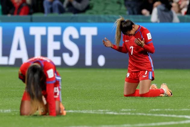 Sport Themen der Woche KW30 Sport Bilder des Tages WWC23 PANAMA JAMAICA, Emily Cedeno of Panama (right) reacts following their loss in the FIFA Women s World Cup 2023 soccer match between Panama and Jamaica at Perth Rectangular Stadium in Perth, Saturday, July 29, 2023. ( NO ARCHIVING, EDITORIAL USE ONLY, NO USE IN BOOKS WITHOUT CONSENT PERTH WESTERN AUSTRALIA AUSTRALIA  Copyright: xRICHARDxWAINWRIGHTx 20230730001825689295