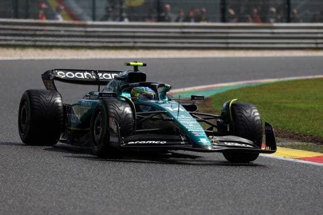 F1 Gran Prix of Belgium Fernando Alonso of Aston Martin on track during sprint shootout of the F1 Grand Prix of Belgium at Spa Francorchamps on July 29, 2023 Stavelot, Belgium. Stavelot Spa Francorchamps Belgium Copyright: xMarcoxCanonierox