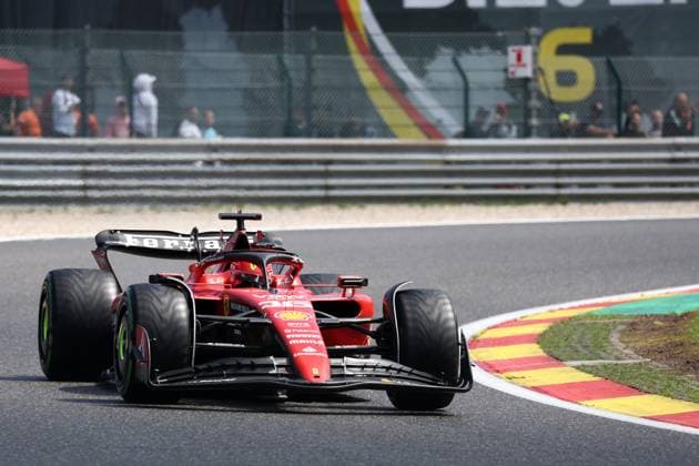 F1 Gran Prix of Belgium Charles Leclerc of Scuderia Ferrari on track during sprint shootout of the F1 Grand Prix of Belgium at Spa Francorchamps on July 29, 2023 Stavelot, Belgium. Stavelot Spa Francorchamps Belgium Copyright: xMarcoxCanonierox