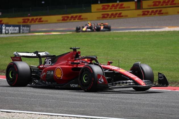 F1 Gran Prix of Belgium Charles Leclerc of Scuderia Ferrari on track during sprint shootout of the F1 Grand Prix of Belgium at Spa Francorchamps on July 29, 2023 Stavelot, Belgium. Stavelot Spa Francorchamps Belgium Copyright: xMarcoxCanonierox