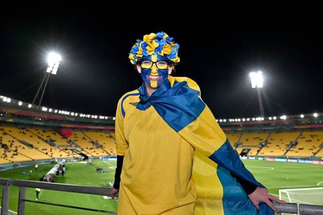 29th July 2023: Wellington, New Zealand: Sweden fans arrive before the FIFA Women& x2019;s World Cup Group G - Sweden versus Italy at Wellington Regional Stadium, Wellington, New Zealand  ActionPlus12537157 MasanorixUdagawa