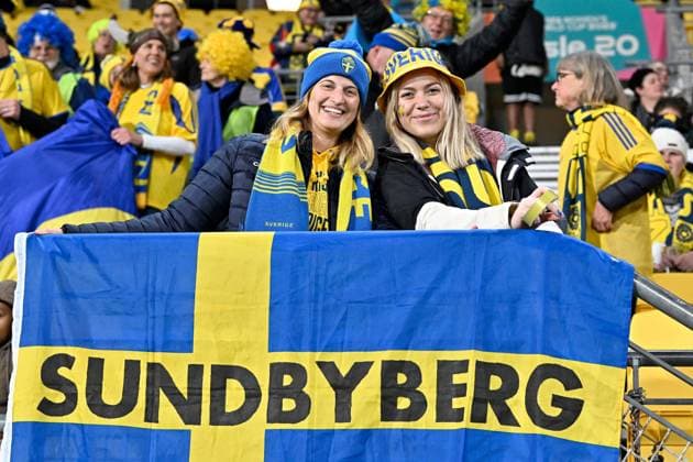 29th July 2023: Wellington, New Zealand: Sweden fans show their support before the FIFA Women& x2019;s World Cup Group G - Sweden versus Italy at Wellington Regional Stadium, Wellington, New Zealand  ActionPlus12537161 MasanorixUdagawa