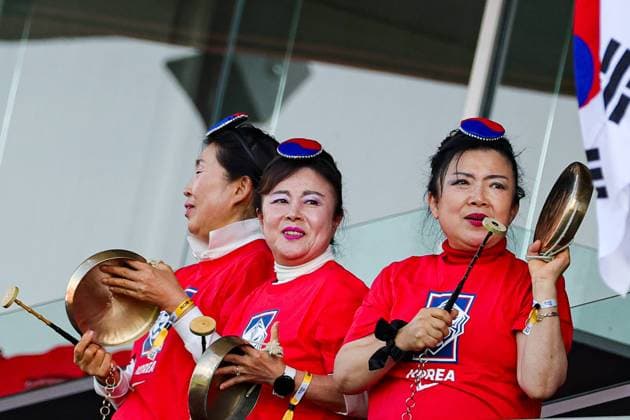 Korean Republic Women v Morocco Women 2023 FIFA Women™s World Cup 30 07 2023. Korea Republic fans during the 2023 FIFA Women™s World Cup match between Korean Republic Women and Morocco Women at Hindmarsh Stadium, Adelaide, Australia on 30 July 2023. Editorial use only , Copyright: xNigelxKeenex PSI-17653-0018