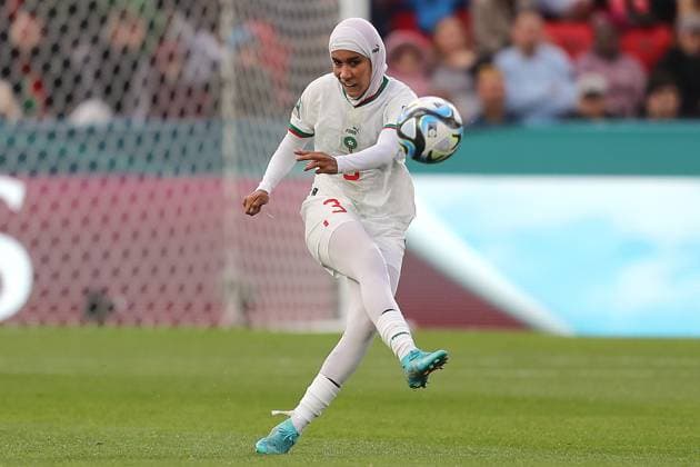 Bilder des Jahres 2023, Sport 07 Juli Sport Themen der Woche KW30 Sport Bilder des Tages WWC23 KOREA MOROCCO, Nouhaila Benzina of Morocco kicks the ball during the FIFA Women s World Cup 2023 soccer match between Korea and Morocco at Hindmarsh Stadium in Adelaide, Sunday, July 30, 2023. ( NO ARCHIVING, EDITORIAL USE ONLY, NO USE IN BOOKS WITHOUT CONSENT ADELAIDE SOUTH AUSTRALIA AUSTRALIA  Copyright: xMATTxTURNERx 20230730001825930739