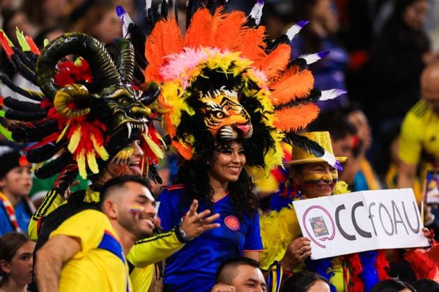 WWC23 GERMANY COLOMBIA, Columbian fans are seen ahead of the FIFA Women s World Cup 2023 soccer match between Germany and Colombia at Sydney Football Stadium in Sydney, Sunday, July 30, 2023. ( NO ARCHIVING, EDITORIAL USE ONLY, NO USE IN BOOKS WITHOUT CONSENT SYDNEY NEW SOUTH WALES AUSTRALIA  Copyright: xMARKxEVANSx 20230730001825964452
