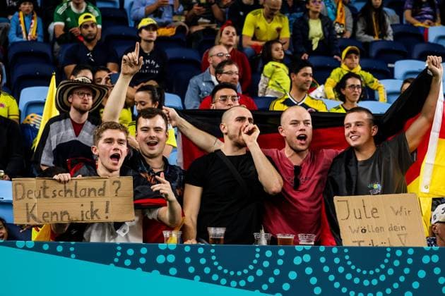 FIFA Frauen-Weltmeisterschaft 2023: Deutschland - Kolumbien; 30.07.2023 Deutsche Fans FIFA Frauen-Weltmeisterschaft 2023: Deutschland - Kolumbien; Sydney Gadigal, Sydney Football Stadium, 30.07.2023 *** FIFA Womens World Cup 2023 Germany Colombia 30 07 2023 German Fans FIFA Womens World Cup 2023 Germany Colombia Sydney Gadigal, Sydney Football Stadium, 30 07 2023 Copyright: xBEAUTIFULxSPORTS Jonesx