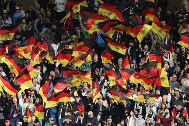 German fans celebrate equaliser during the FIFA Women s World Cup 2023 match between Germany Women and Colombia Women at Allianz Stadium, Sydney, Australia on 30 July 2023. Copyright: xPeterxDovganx 37800068