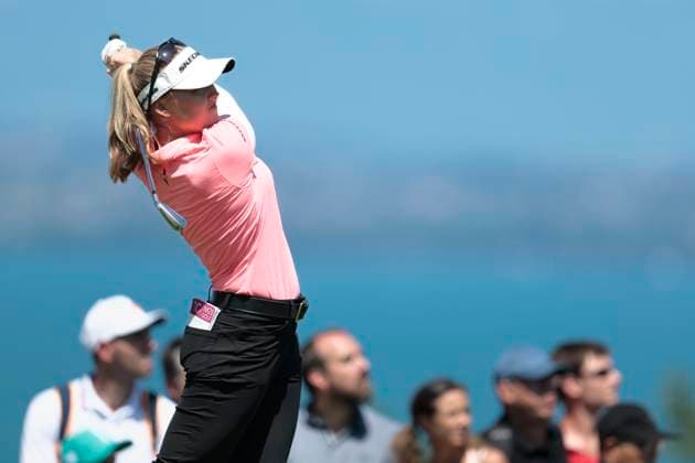 THE AMUNDI EVIAN CHAMPIONSHIP PHOTOPQR LE DAUPHINE Grégory YETCHMENIZA ; Évian-les-Bains ; 30 07 2023 ; Gregory Yetchmeniza LE DAUPHINE LIBERE Photopqr EVIAN-LES-BAINS (HAUTE-SAVOIE) LE 30 JUILLET 2023 THE AMUNDI EVIAN CHAMPIONSHIP 2023 sur notre photo : Brooke Henderson. The Amundi Evian Championship, one of the five major tournaments in women s golf on July 30, 2023.