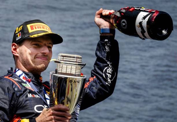 SPA - Max Verstappen (Red Bull Racing) on the podium after winning the Grand Prix of Belgium at the Circuit de Spa-Francorchamps. ANP SEM VAN DER WAL F1 Grand Prix of Belgium 2023 xVIxANPxSportx xxANPxIVx 474539888 originalFilename: 474539888.jpg