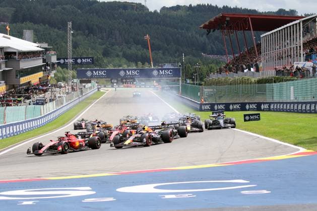 Formel 1 Grosser Preis von Belgien 2023 Start Rennen; Grosser Preis von Belgien; FIA Formel 1 Weltmeisterschaft 2023; Formel1 2023; Spa-Francorchamps; Copyright: xBEAUTIFULxSPORTS Bernhardtx