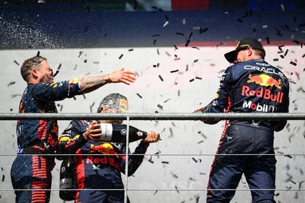 F1 Grand Prix of Belgium Max Verstappen of Red Bull Racing Honda celebrate podium during race of Belgian GP, 13th round of FIA Formula 1 World Championship, WM, Weltmeisterschaft in Spa-Francorchamps Circuit, Stavelot, Vallonia, Belgium, 30 07 23 Stavelot Vallonia Belgium  Copyright: xAndreaxDiodatox originalFilename:diodato-notitle230730_npZ73.jpg