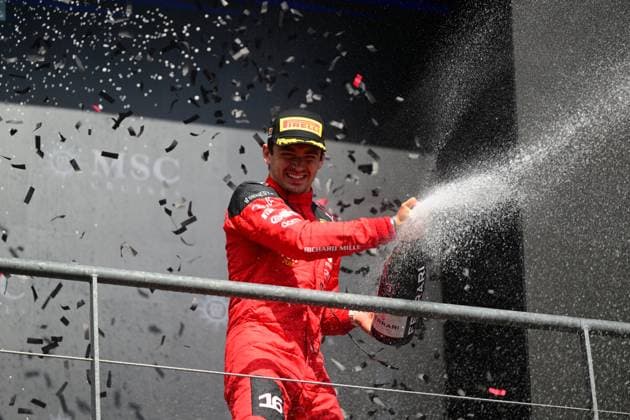 F1 Grand Prix of Belgium Charles Leclerc of Scuderia Mission Winnow Ferrari celebrate podium during race of Belgian GP, 13th round of FIA Formula 1 World Championship, WM, Weltmeisterschaft in Spa-Francorchamps Circuit, Stavelot, Vallonia, Belgium, 30 07 23 Stavelot Vallonia Belgium  Copyright: xAndreaxDiodatox originalFilename:diodato-notitle230730_npC6q.jpg